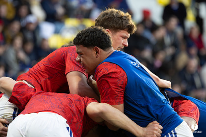 Grand chelem du XV de France U20 dans le tournoi des 6 nations après la victoire 31-28 contre l'Angleterre au Stade Marcel Deflandre de La Rochelle