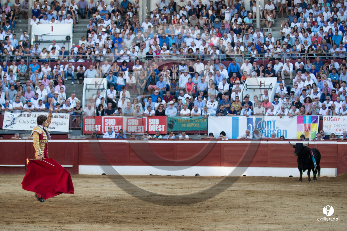 Mont-de-Marsan corrida de Dolores Aguirre pour Octavio Chacon - Pepe Moral - Juan Léal