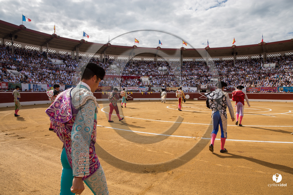 Mont-de-Marsan corrida de Dolores Aguirre pour Octavio Chacon - Pepe Moral - Juan Léal