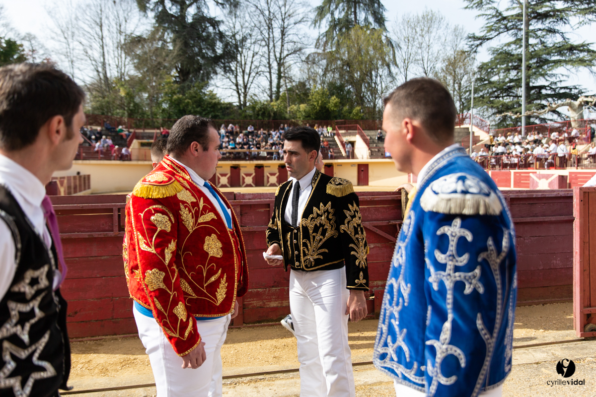 Course landaise Le Houga Ganadéria Dussau Cuadrilla Alexandre Brethes