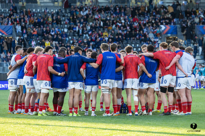 Grand chelem du XV de France U20 dans le tournoi des 6 nations après la victoire 31-28 contre l'Angleterre au Stade Marcel Deflandre de La Rochelle