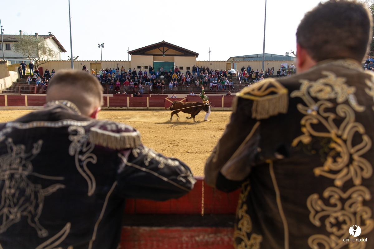 Course landaise Le Houga Ganadéria Dussau Cuadrilla Alexandre Brethes