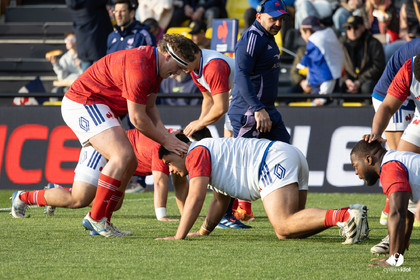 Grand chelem du XV de France U20 dans le tournoi des 6 nations après la victoire 31-28 contre l'Angleterre au Stade Marcel Deflandre de La Rochelle