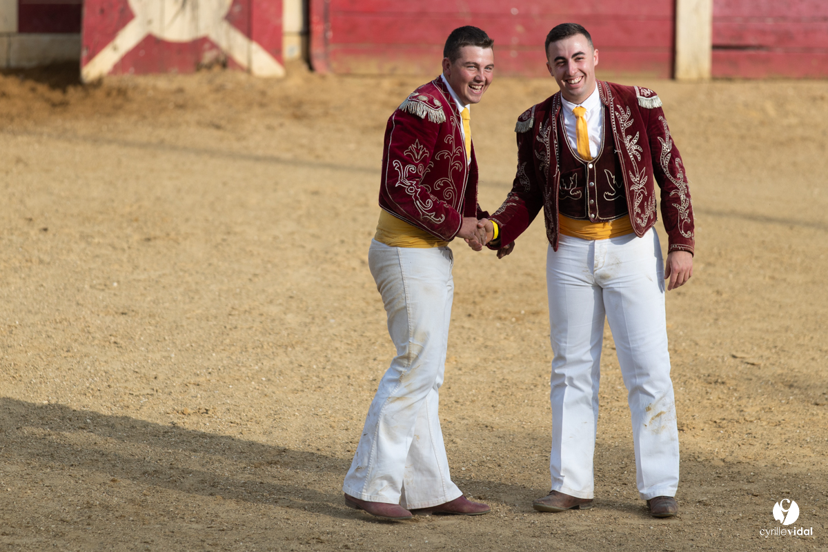 Course landaise Le Houga Ganadéria Dussau Cuadrilla Alexandre Brethes