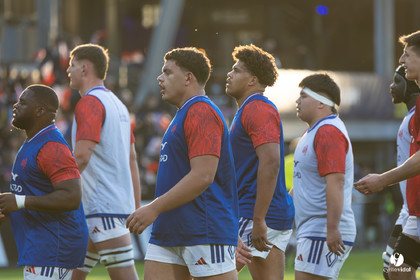 Grand chelem du XV de France U20 dans le tournoi des 6 nations après la victoire 31-28 contre l'Angleterre au Stade Marcel Deflandre de La Rochelle