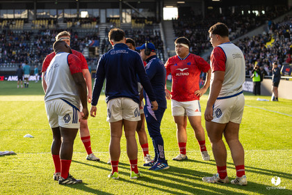 Grand chelem du XV de France U20 dans le tournoi des 6 nations après la victoire 31-28 contre l'Angleterre au Stade Marcel Deflandre de La Rochelle
