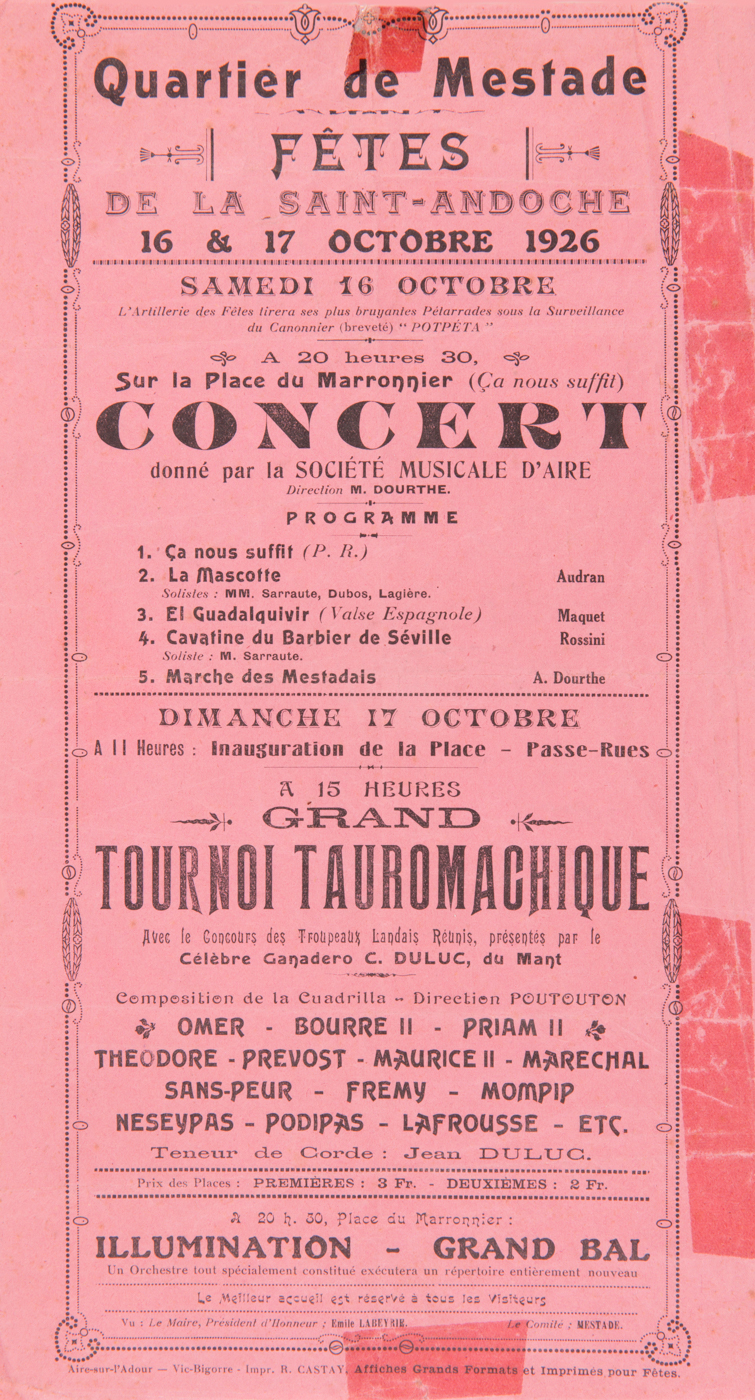 Affiches taurines Aire sur l'Adour