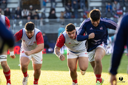 Grand chelem du XV de France U20 dans le tournoi des 6 nations après la victoire 31-28 contre l'Angleterre au Stade Marcel Deflandre de La Rochelle