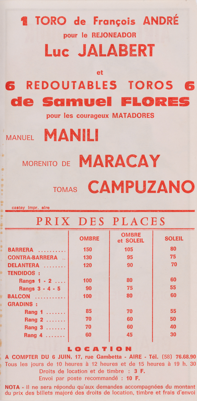 Affiches taurines Aire sur l'Adour