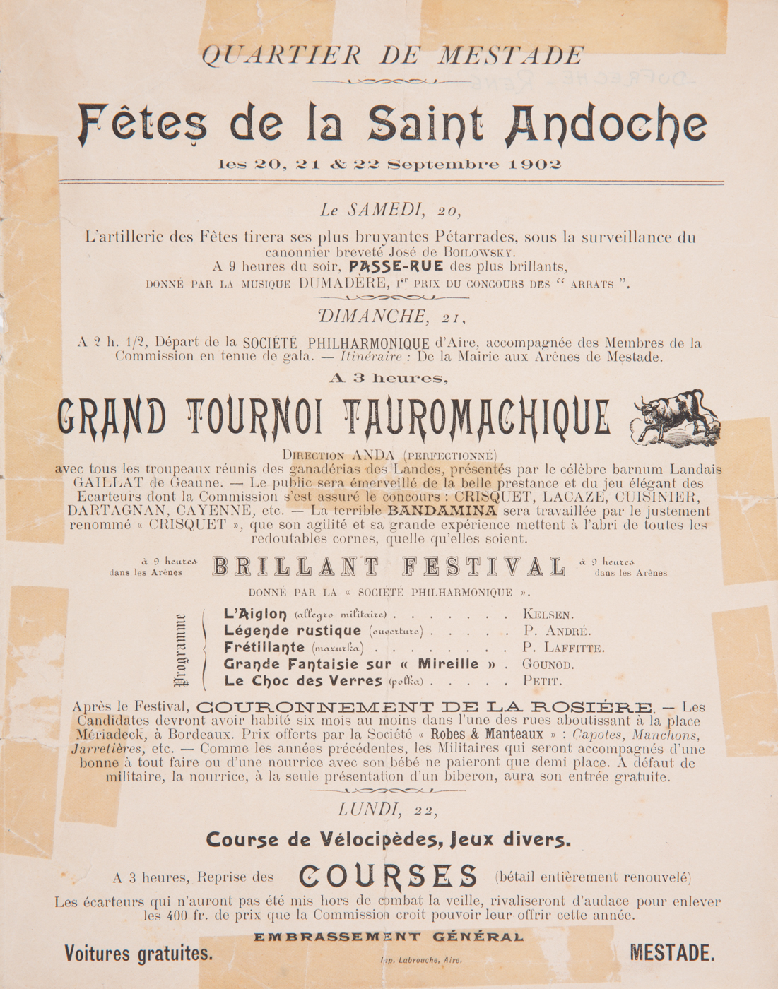 Affiches taurines Aire sur l'Adour