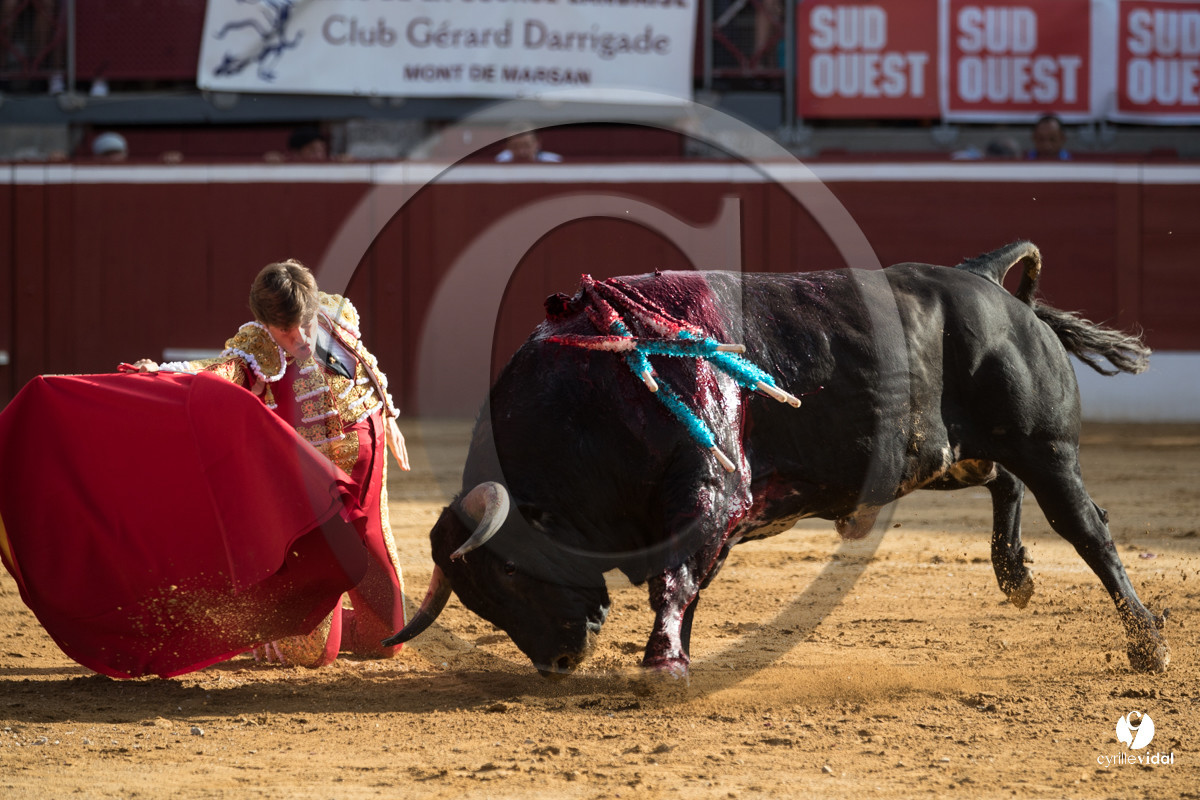 Mont-de-Marsan corrida de Dolores Aguirre pour Octavio Chacon - Pepe Moral - Juan Léal