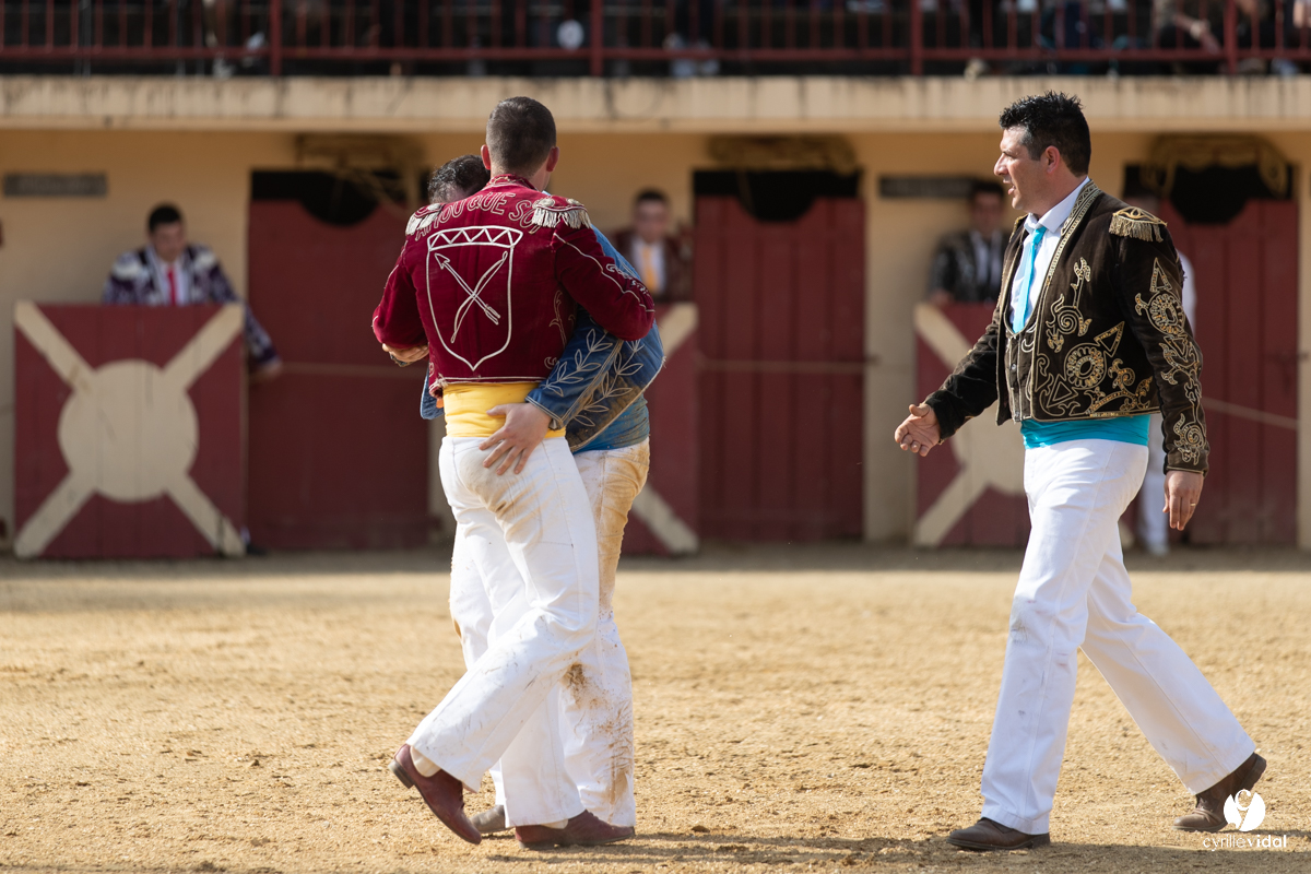 Course landaise Le Houga Ganadéria Dussau Cuadrilla Alexandre Brethes