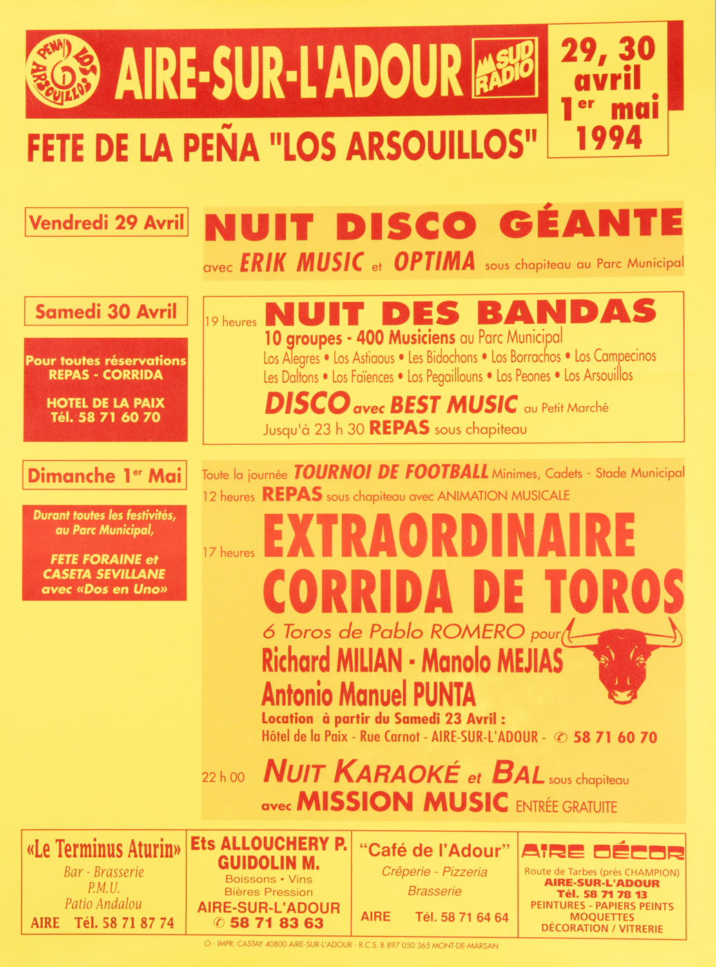 Affiches taurines Aire sur l'Adour