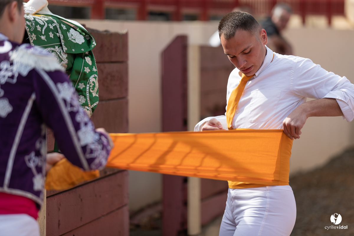 Course landaise Le Houga Ganadéria Dussau Cuadrilla Alexandre Brethes