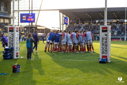 Grand chelem du XV de France U20 dans le tournoi des 6 nations après la victoire 31-28 contre l'Angleterre au Stade Marcel Deflandre de La Rochelle