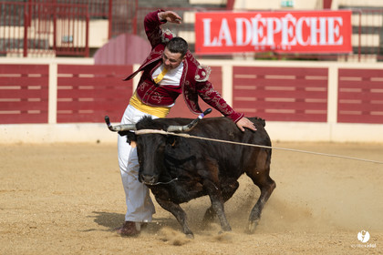Course landaise Le Houga Ganadéria Dussau Cuadrilla Alexandre Brethes
