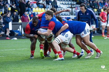 Grand chelem du XV de France U20 dans le tournoi des 6 nations après la victoire 31-28 contre l'Angleterre au Stade Marcel Deflandre de La Rochelle