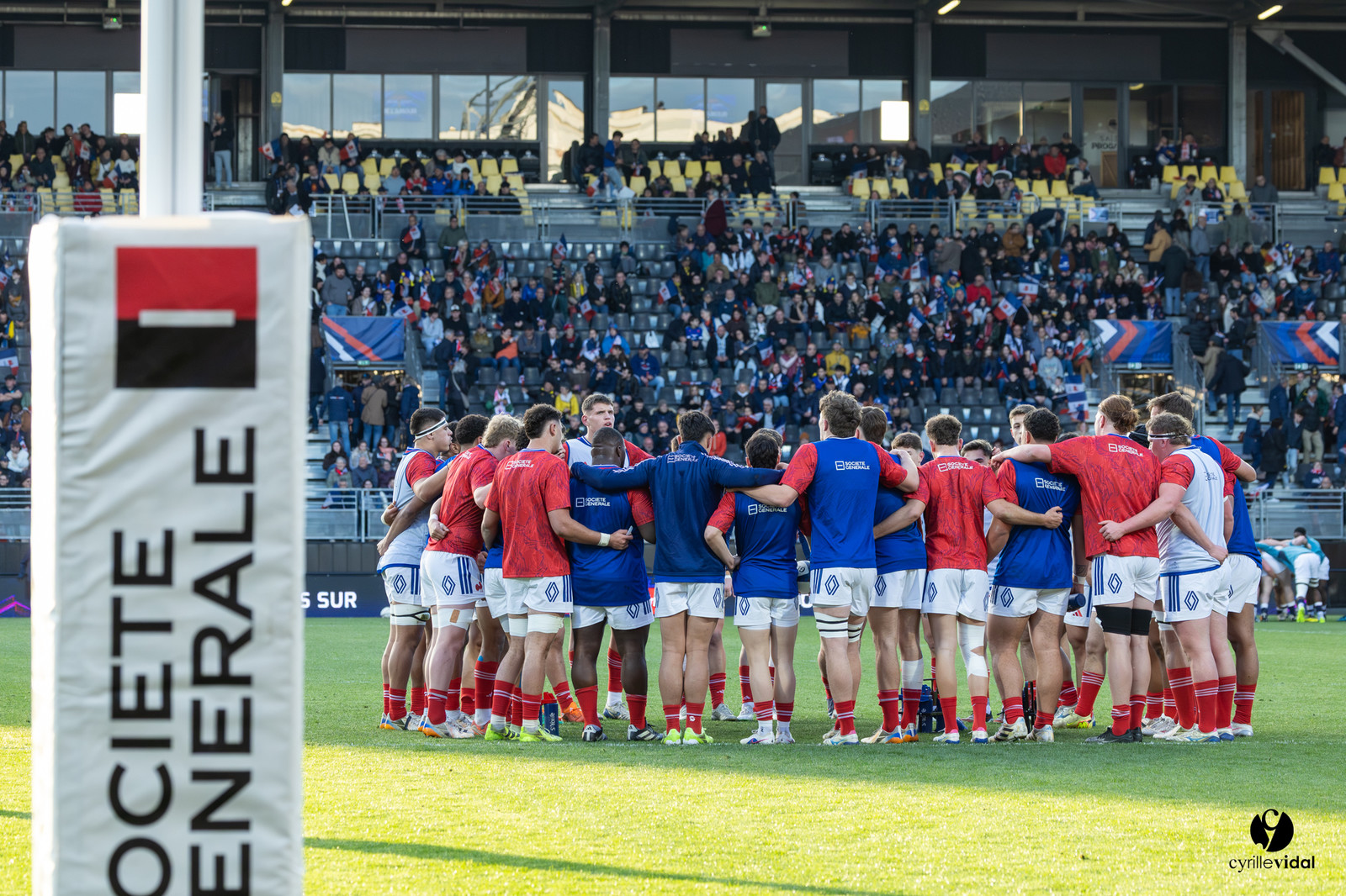 Grand chelem du XV de France U20 dans le tournoi des 6 nations après la victoire 31-28 contre l'Angleterre au Stade Marcel Deflandre de La Rochelle